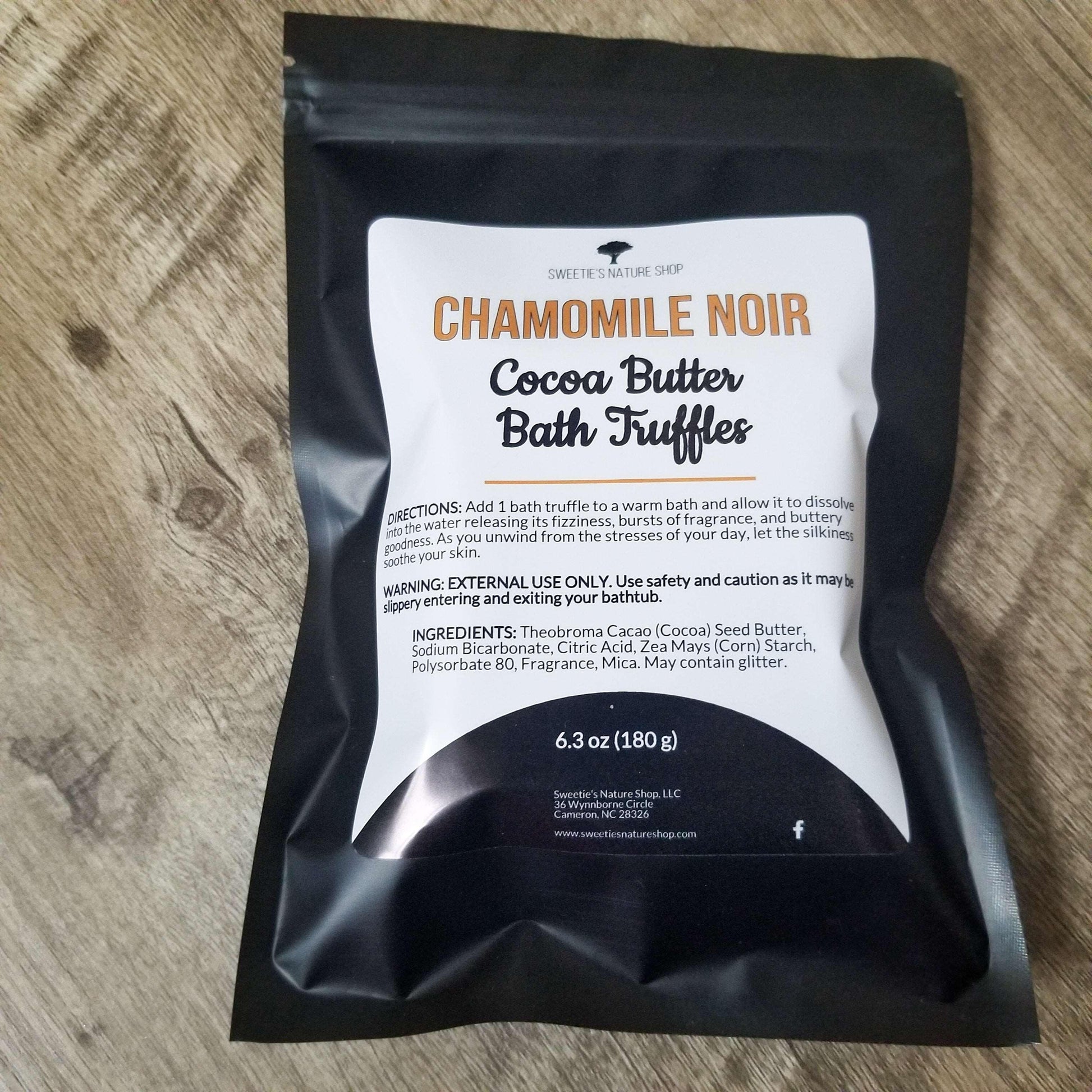 Chamomile Noir Cocoa Butter Bath Truffles (4-pack) - Sweetie's Nature Shop