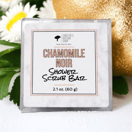 Chamomile Noir Shower Scrub Bar - Sweetie's Nature Shop