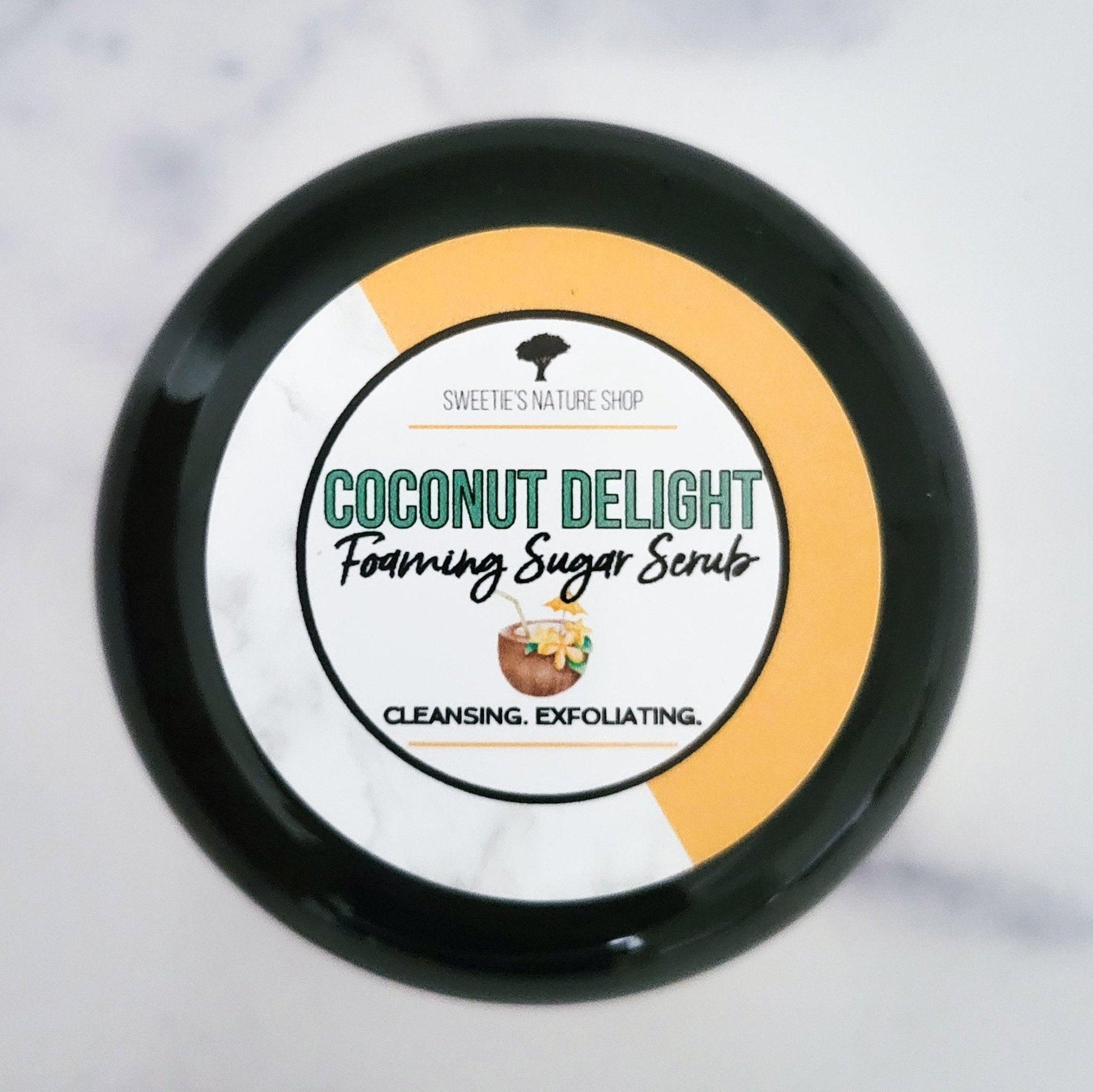 Coconut Delight Foaming Sugar Scrub - Sweetie's Nature Shop