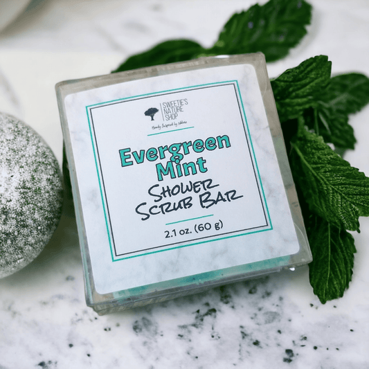 Evergreen Mint Shower Scrub Bar - Sweetie's Nature Shop