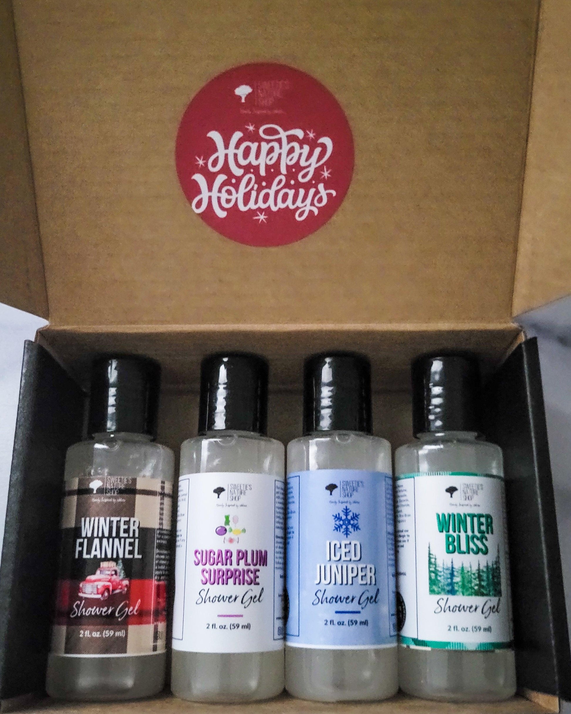 Shower Gel Sample Box - Holiday Edition - Sweetie's Nature Shop