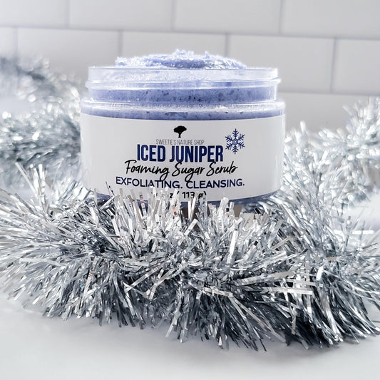 Iced Juniper Foaming Sugar Scrub - Sweetie's Nature Shop